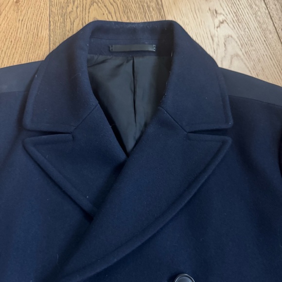 THEORY MEN'S NAVY BLUE WOOL PEACOAT JACKET SIZE US L LARGE - Picture 6 of 8